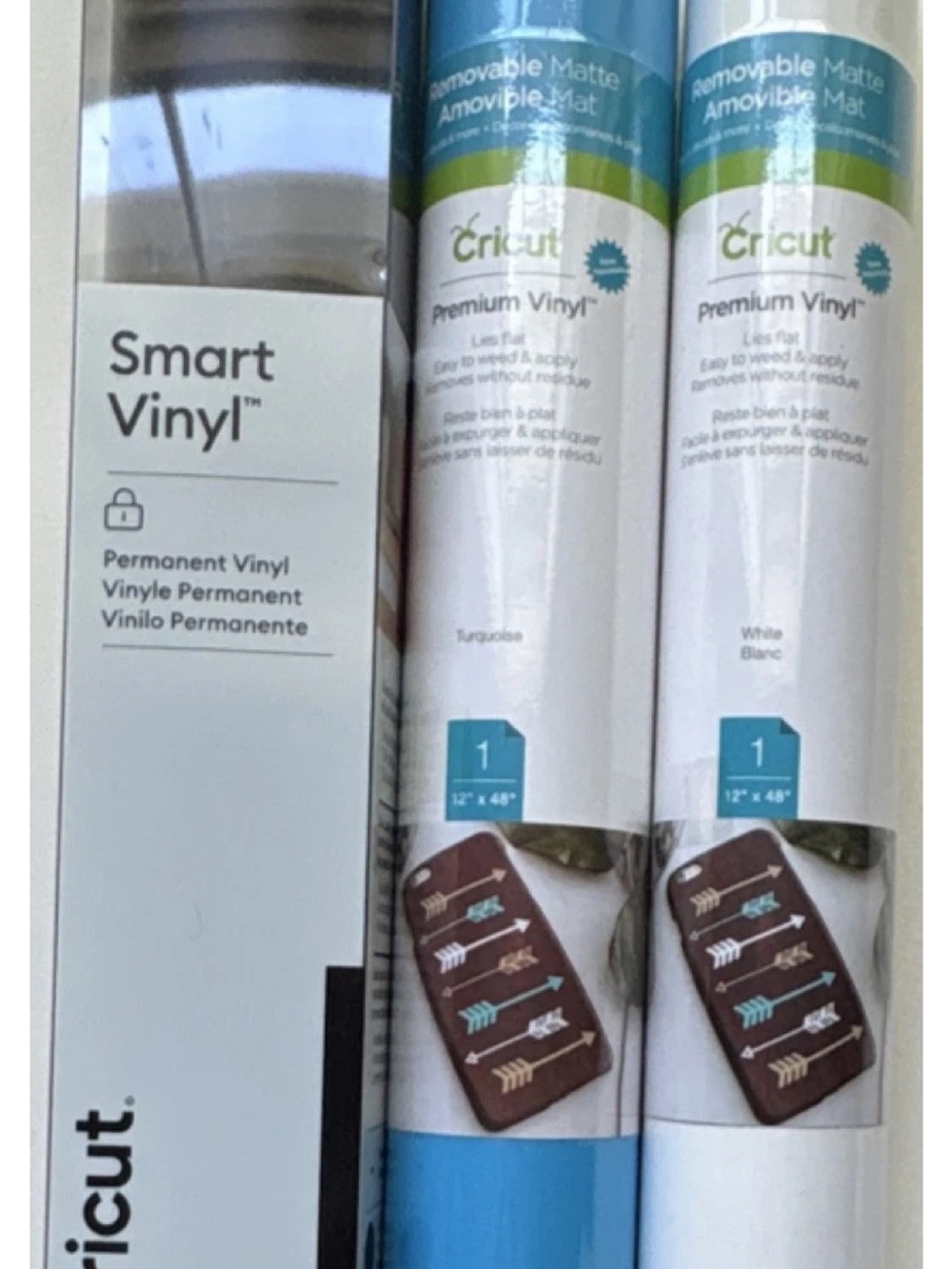 Cricut Smart Vinyl Rolls in Turquoise and White